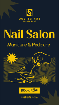 Groovy Nail Salon Instagram Story Design