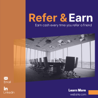 Minimalist Refer and Earn Linkedin Post Image Preview