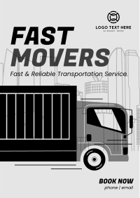 Long Truck Movers Flyer Design