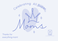 Super Moms Greeting Postcard Image Preview
