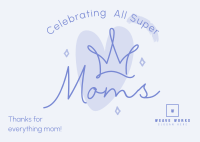 Super Moms Greeting Postcard Image Preview