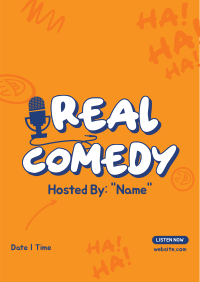 Real Comedy Flyer Image Preview