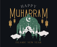 Peaceful and Happy Muharram Facebook Post Design