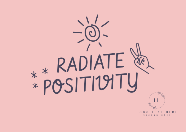 Radiate Positivity Postcard Design Image Preview
