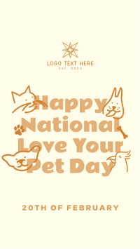 Cute Pet Greeting Facebook Story Design