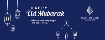 Eid Mubarak Lanterns Facebook cover Image Preview