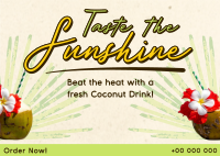 Sunshine Coconut Drink Postcard Image Preview