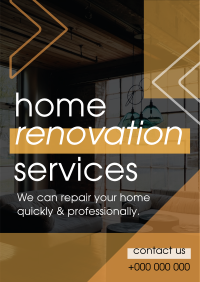 Simple Triangles Home Renovation Flyer Design