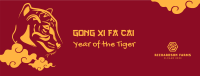 New Year Tiger Illustration Facebook Cover Image Preview