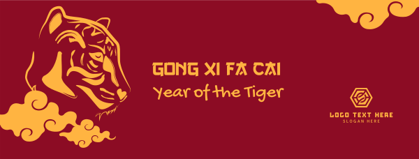 New Year Tiger Illustration Facebook Cover Design Image Preview