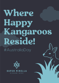 Fun Kangaroo Australia Day Poster Image Preview