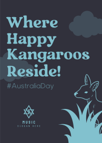 Fun Kangaroo Australia Day Poster Design