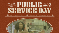 Retro Minimalist Public Service Day Animation Image Preview