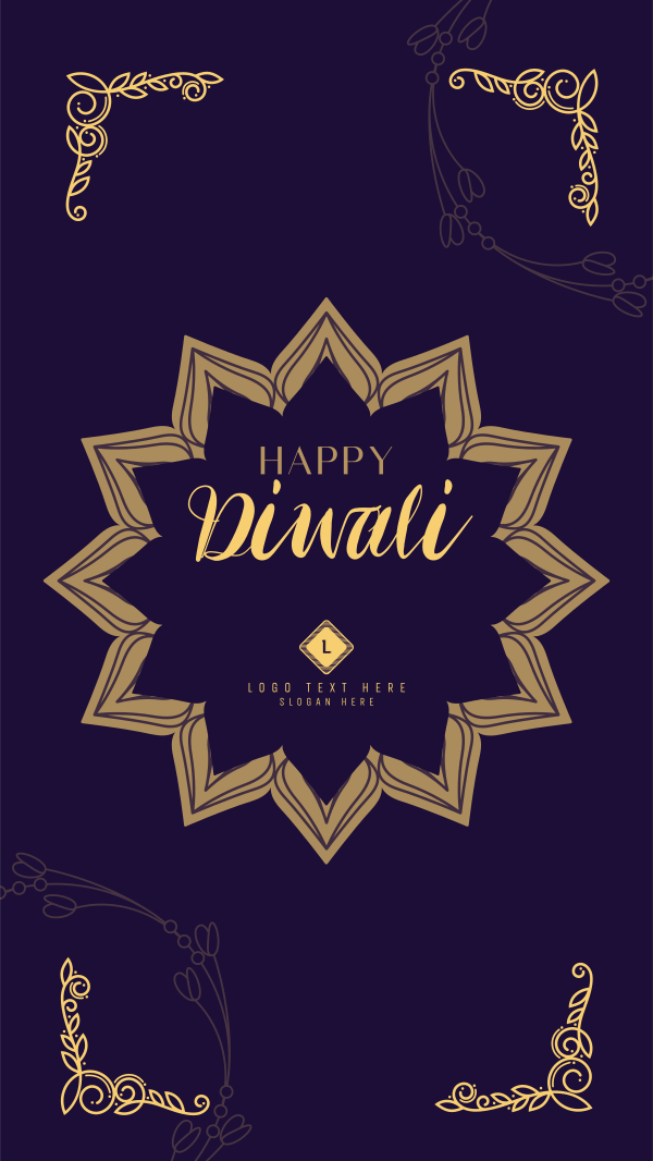 Ornamental Diwali Greeting Facebook Story Design