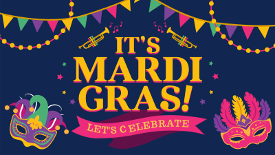 Modern Mardi Gras Facebook event cover Image Preview