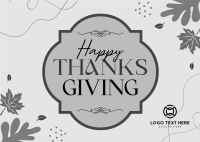 Thanksgiving Generic Greetings Postcard Design