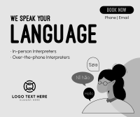 We Speak Your Language Facebook Post Design