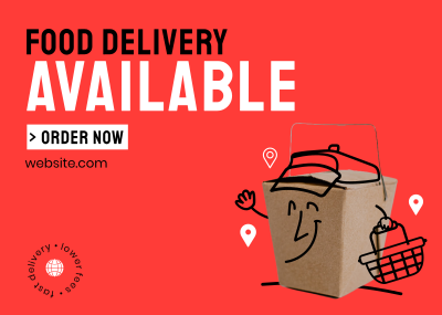 Food Takeout Delivery Postcard Image Preview