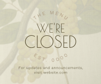 Rustic Closed Restaurant Facebook post Image Preview