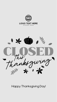 Closed for Thanksgiving TikTok video Image Preview