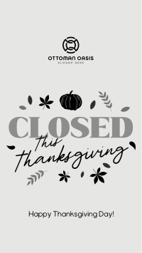 Closed for Thanksgiving TikTok Video Image Preview