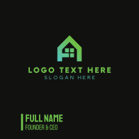 Green A House Business Card Design