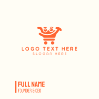 Orange Shopping Cart Smiley Business Card Design