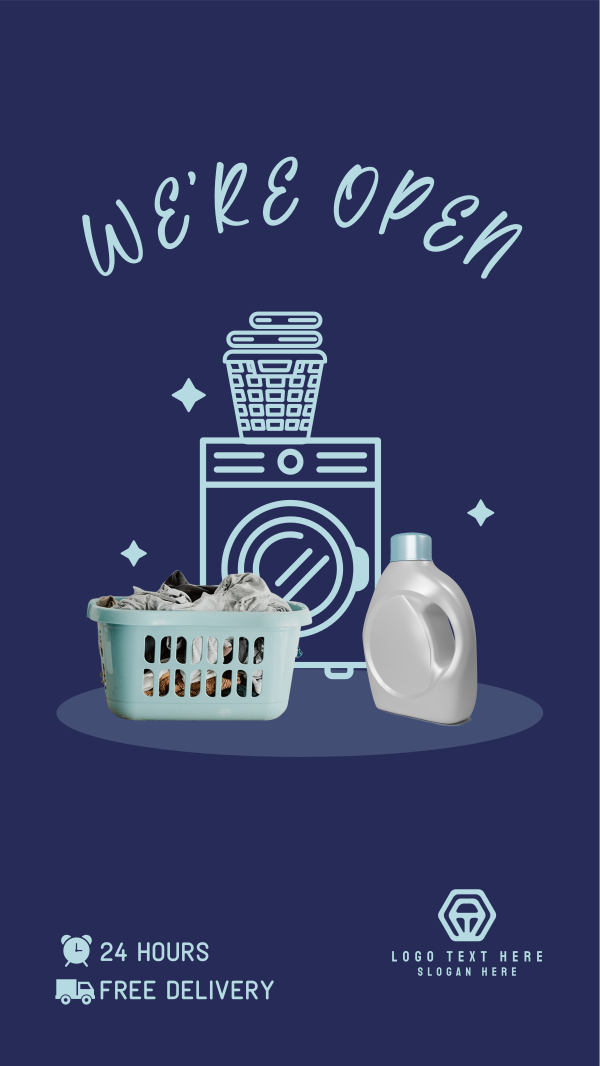 Laundry Shop Launch Instagram Story Design Image Preview