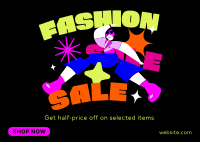 Quirky Fashion Sale Postcard Design