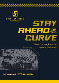 Race Car Podcast Flyer Design