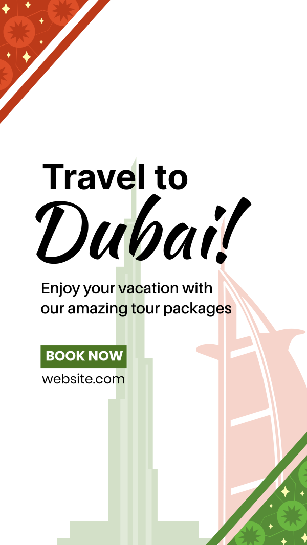 Dubai Travel Booking Instagram Story Design Image Preview