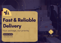 Reliable Courier Delivery Postcard Image Preview