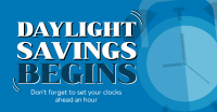 Playful Daylight Savings Facebook Ad Design