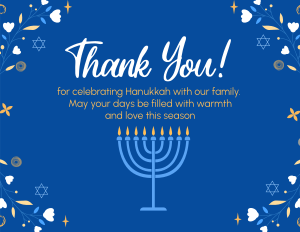 Menorah Lighting Thank You Card Image Preview