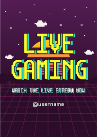 Retro Live Gaming Flyer Image Preview