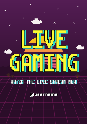 Retro Live Gaming Flyer Image Preview