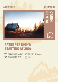 Cabin Rental Features Flyer Design