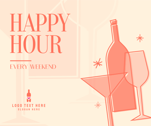 Groovy Happy Hour Facebook Post Design Image Preview