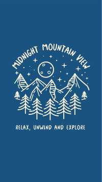 Midnight Mountain View Facebook Story Design