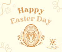Floral Egg with Easter Bunny Facebook post Image Preview