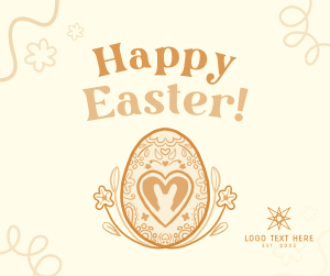 Floral Egg with Easter Bunny Facebook post Image Preview