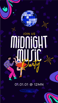 Midnight Music Party Facebook Story Design