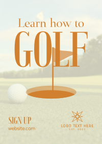 Minimalist Golf Coach Poster Design