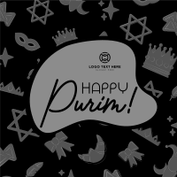 Purim Symbols Instagram Post Design