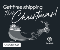 Contemporary Christmas Free Shipping Facebook Post Design
