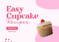 Easy Cupcake Recipes Postcard Image Preview