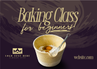 Beginner Baking Class Postcard Design