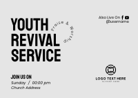 Youth Revival Service Postcard Design