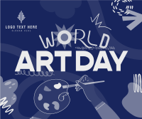 Quirky World Art Day Facebook Post Design