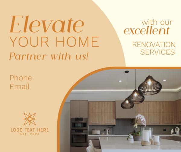 Renovation Elevate Your Space Facebook Post Design